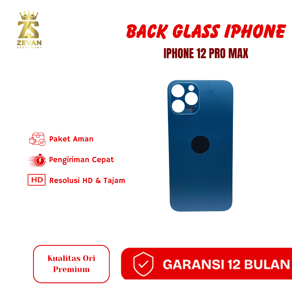 BACK GLASS IPHONE 12 PRO MAX