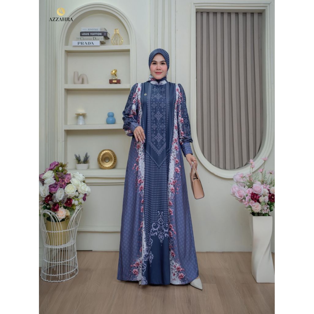 Azizah series by Az-Zahra syar'i / gamis set hijab printing