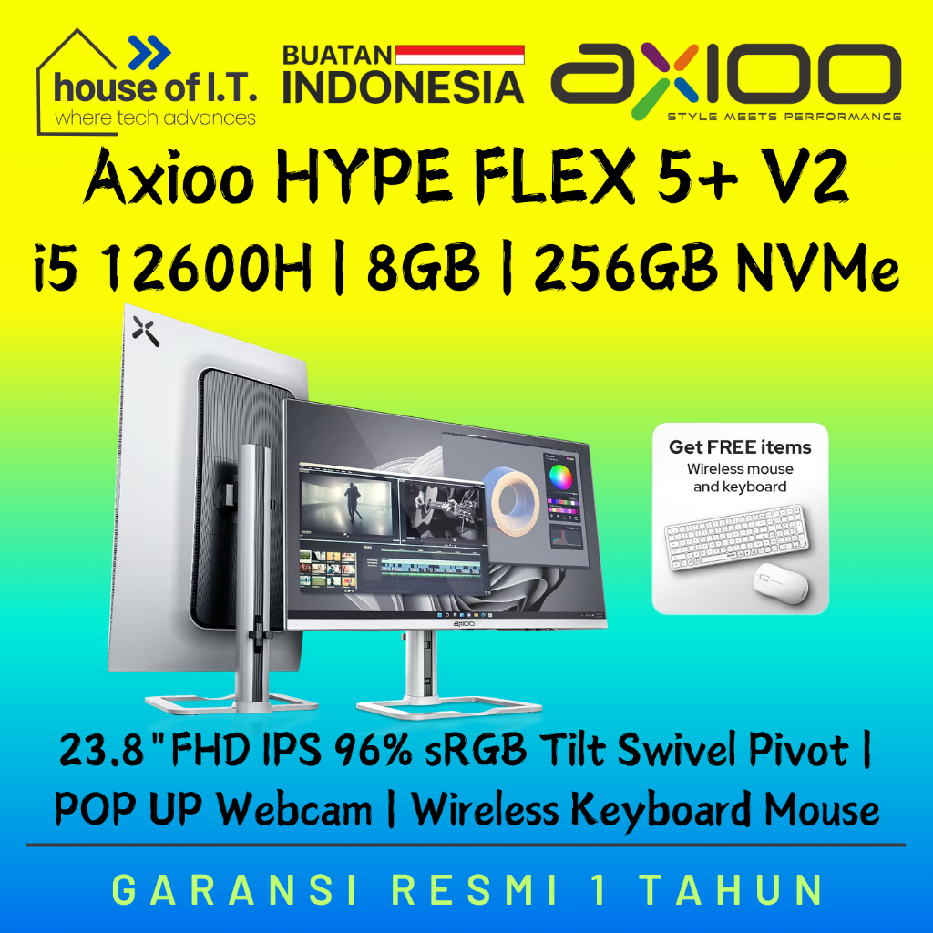 AIO Axioo Hype Flex 5+ V2 i5 12600H 23.8"FHD | Axioo Hype FLEX 5 i5 12600H