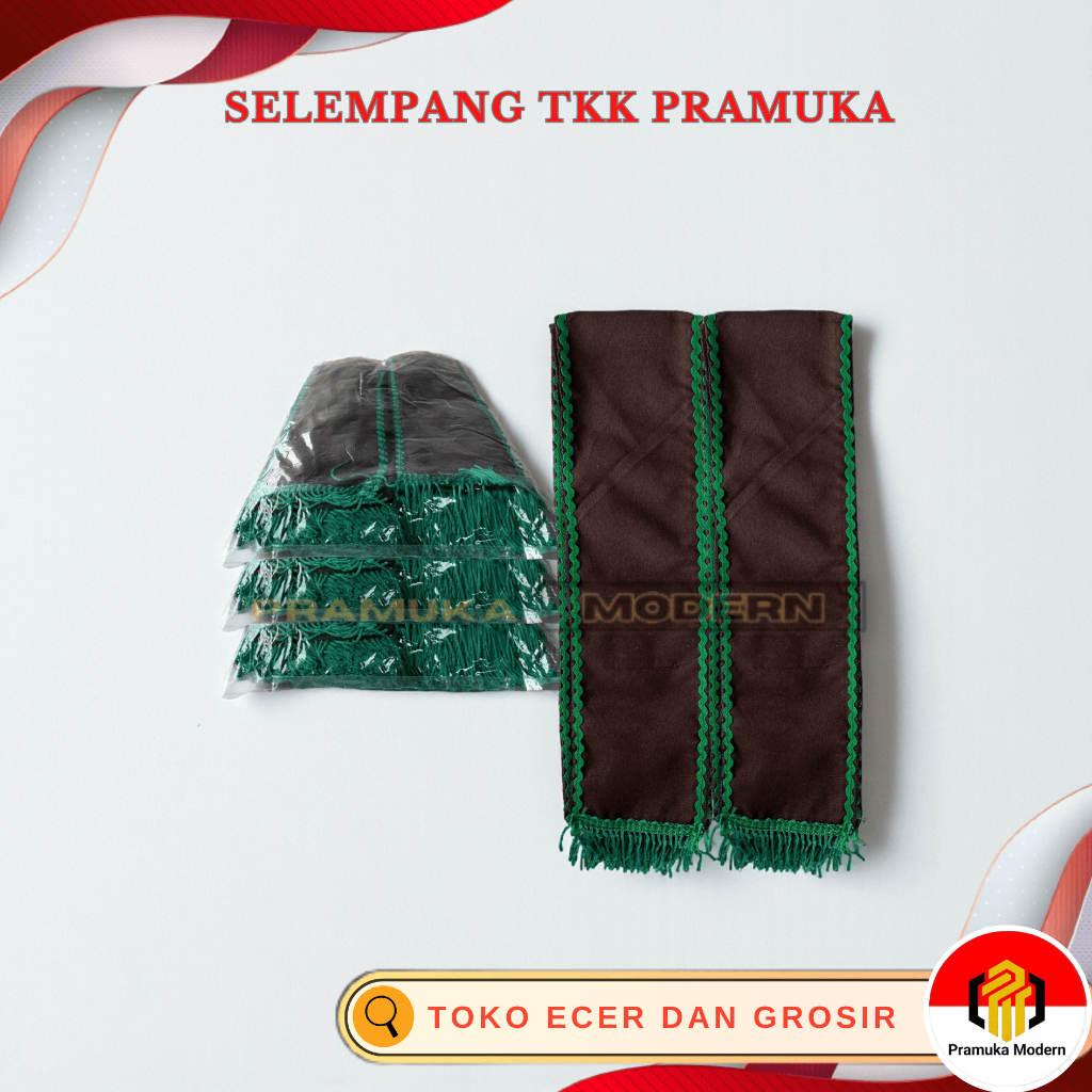 Selempang tkk pramuka siaga isi 20pcs selendang tkk lis hijau perkodi