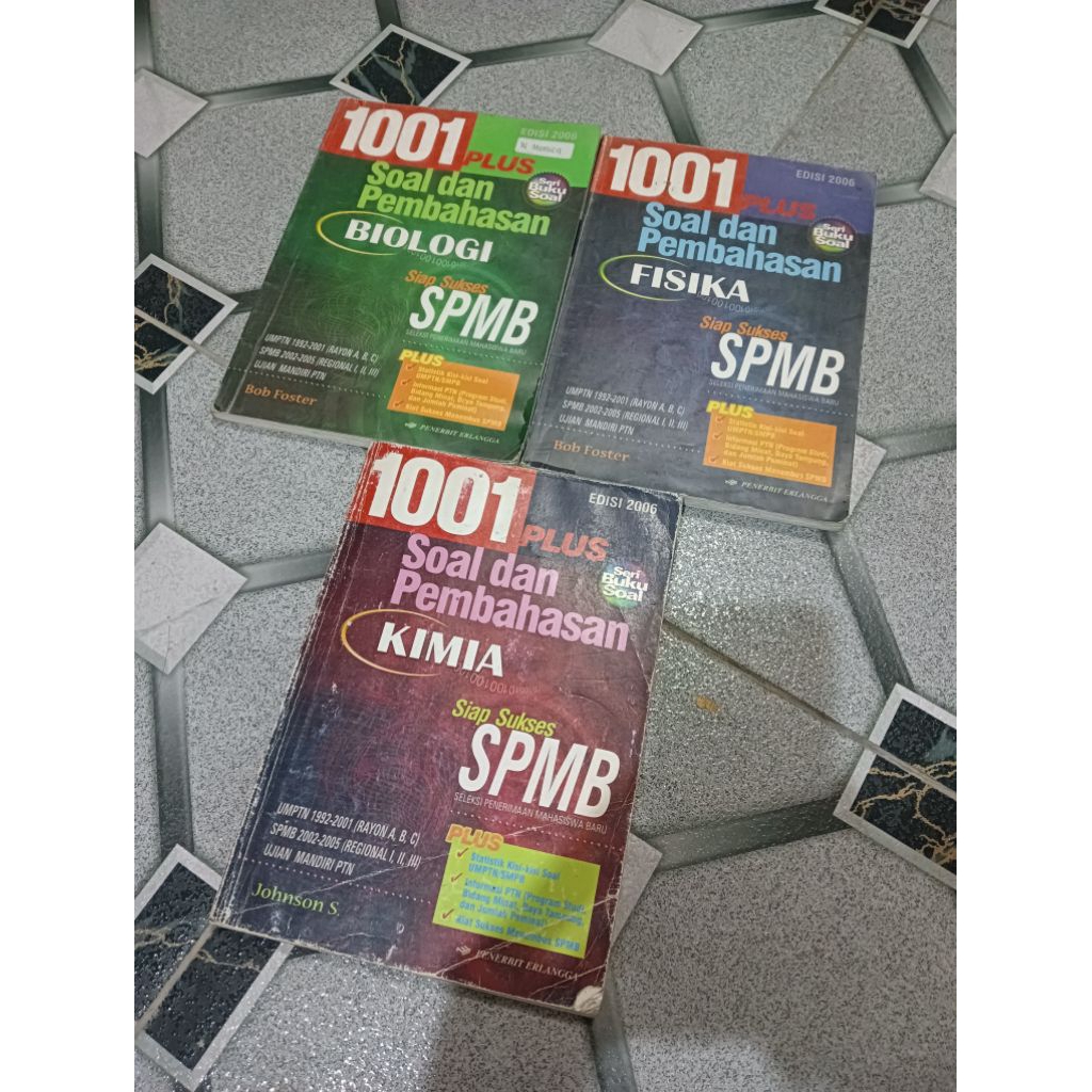 1 Paket Buku 1001 Plus Soal dan Pembahasan BIO/FIS/KIM Edisi 2006 (Bekas)