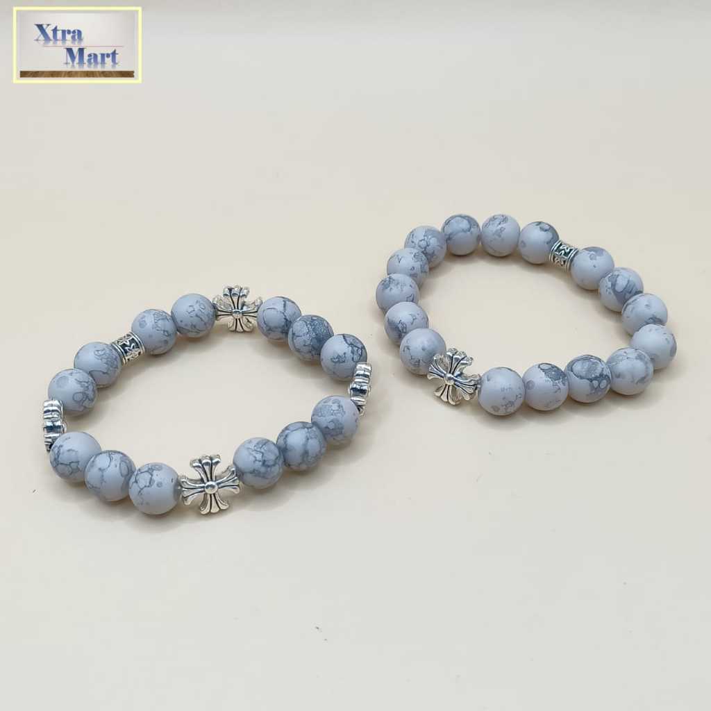 XM - Gelang Manik Manik Batu Marmer Pria Dan Wanita Gelang Fashion Kekinian Simple Dan Elegan