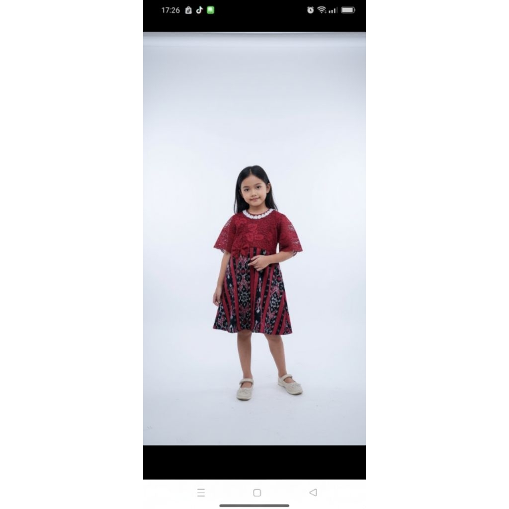 dres tenun anak model modern kekinian