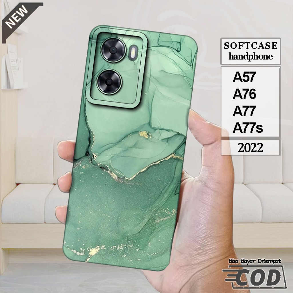 Case OPPO A57 _OPPO A76 _OPPO A77 _OPPO A77s  -Casing Silikon  hitam bening lentur elastis keren