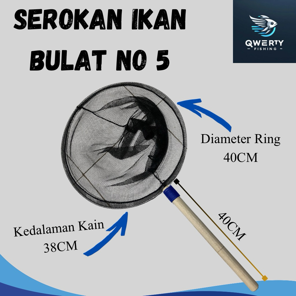 SEROKAN IKAN BULAT JUMBO NO 5 BAHAN POLINET KUAT | UNTUK IKAN BERUKURAN BESAR