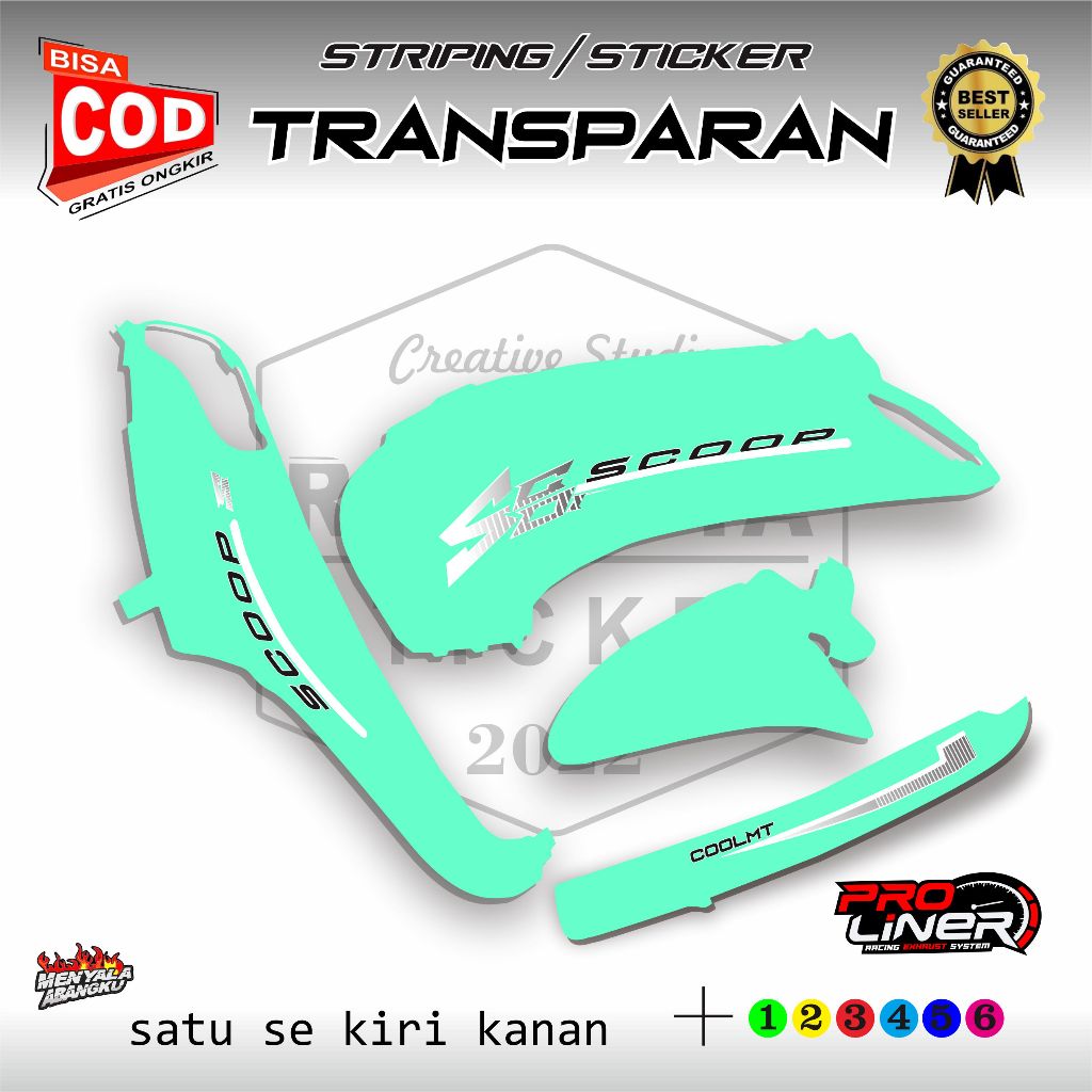 STICKER SCOOPY FI 2013-2017 STYLE SIMPLE RACING STRIPING NEW