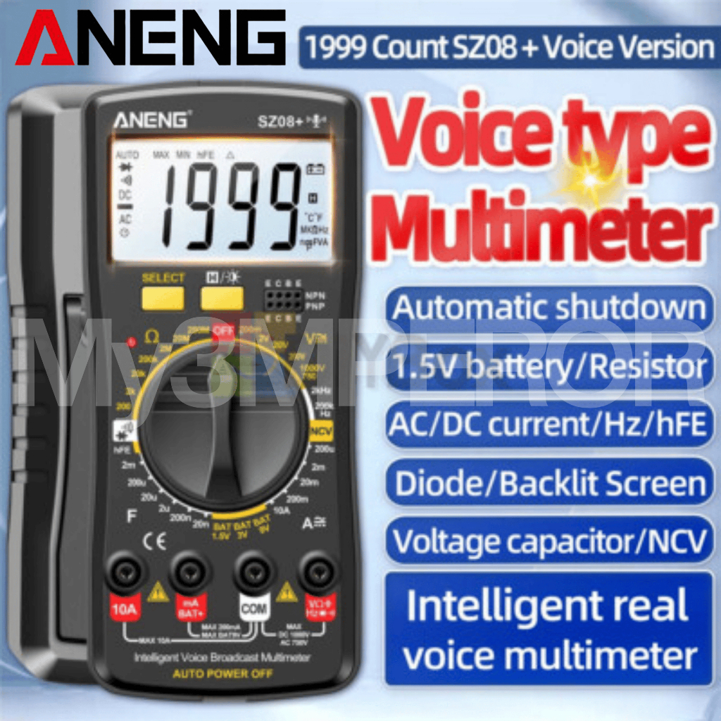 (NEW) ANENG SZ08 Multimeter Digital Otomatis Multitester Avometer Voltage Tester