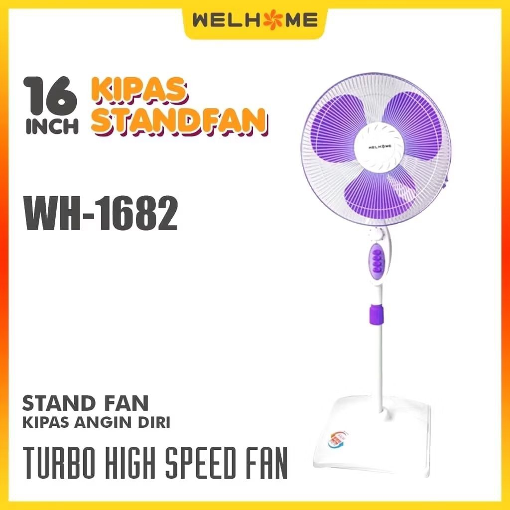 Kipas angin 2in1 Welhome WH-1682 Fungsi berdiri & duduk Kipas 16inch welhome SNI