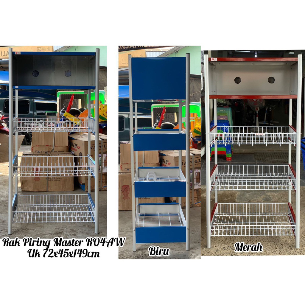 Rak Piring Master Kaca RO4AW Rak Piring Kaca Warna Random Bisa Dikrim Instan
