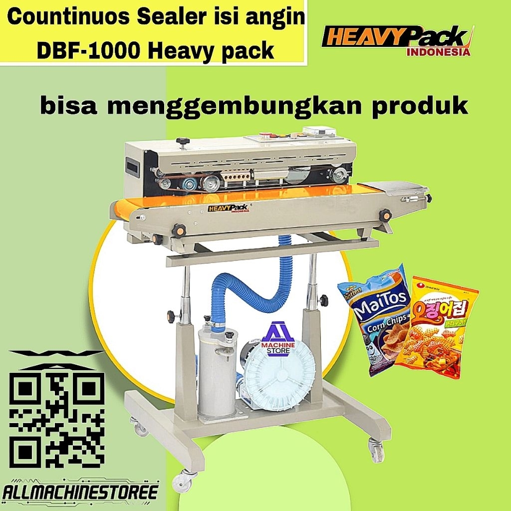 Mesin Sealer press plastik otomatis + angin  Countinuos Sealer DBF-1000 heavy pack