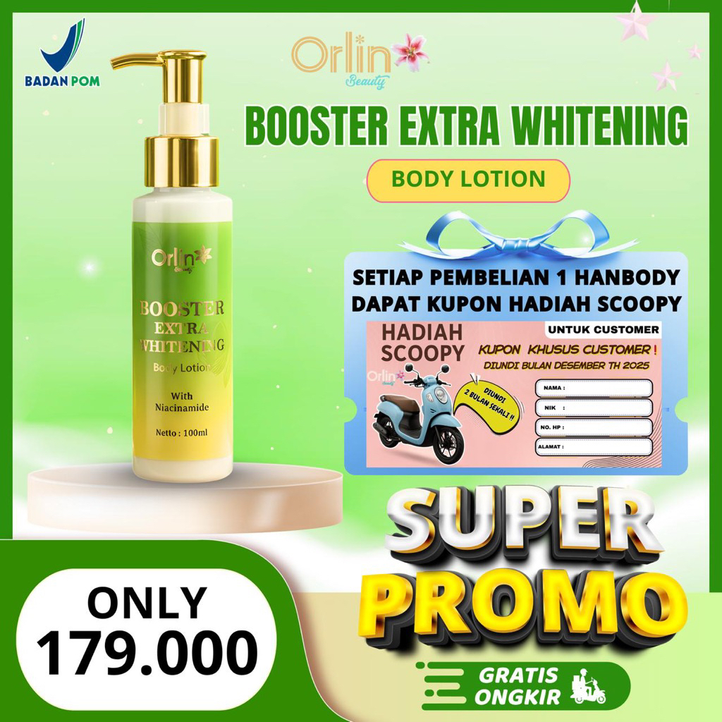 [100% ORIGINAL] HB Extra Whitening Orlin Beauty Handbody Lotion/HB booster orlin beauty BPOM HB ORLI