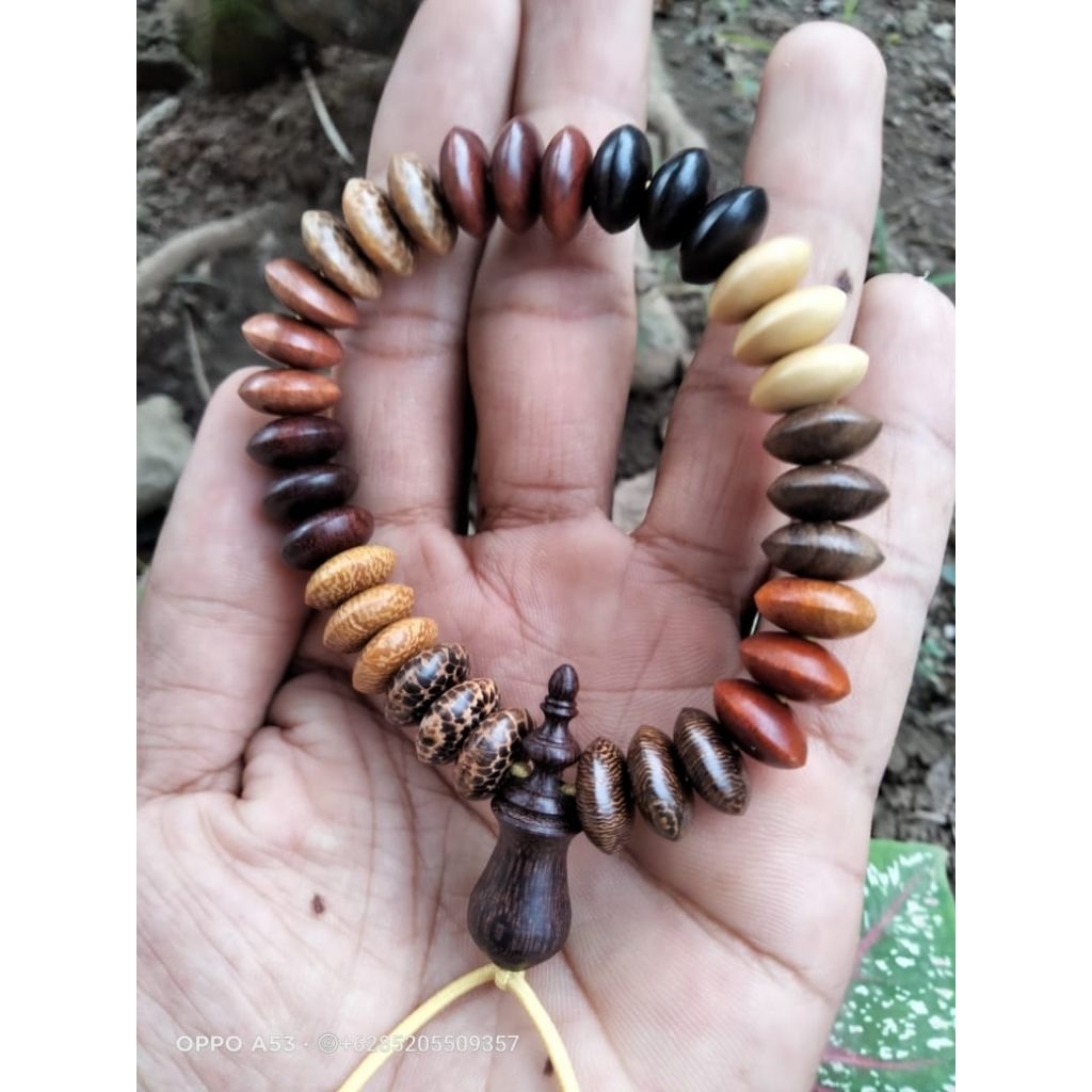 gelang tasbih 33 butir 11 kayu bertuah nusantara
