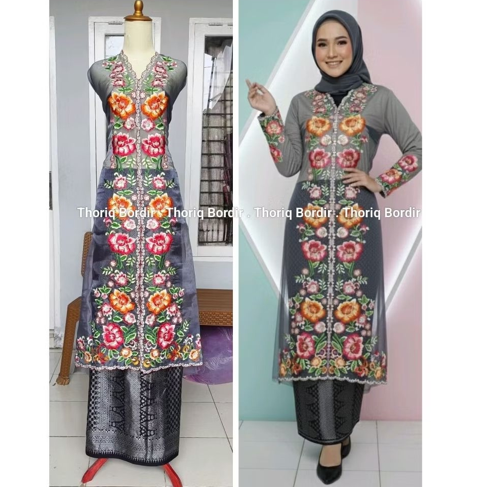 BAHAN KEBAYA ORGANZA BORDIR SUJI / KEBAYA BORDIR BUKITTINGGI