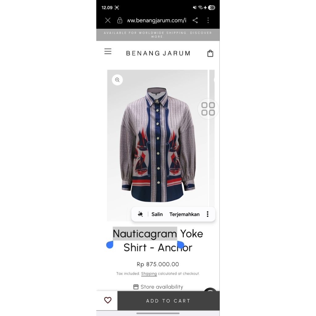 yoke nautical benang jarum