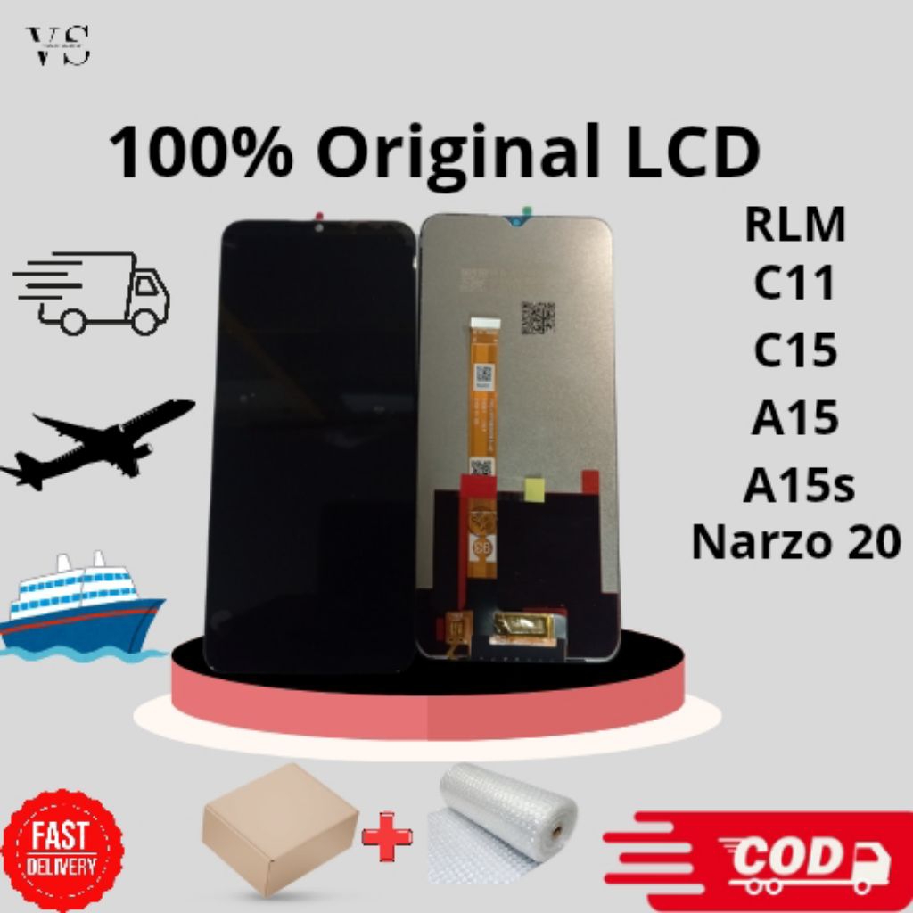 LCD REALME C11/C12/C15/A15/A15S/NARZO 20 FULLSET TOUCHSCREEN 100% ORIGINAL