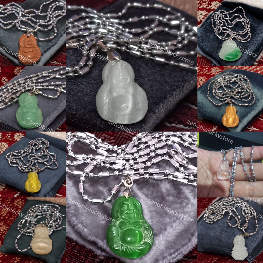 kalung liontin Buddha Giok Titanium antikarat