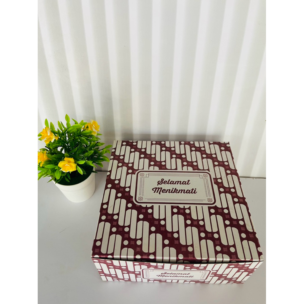 isi 10 pcs dus nasi, dus catering, dus untuk makanan, dus untuk acara motif batik