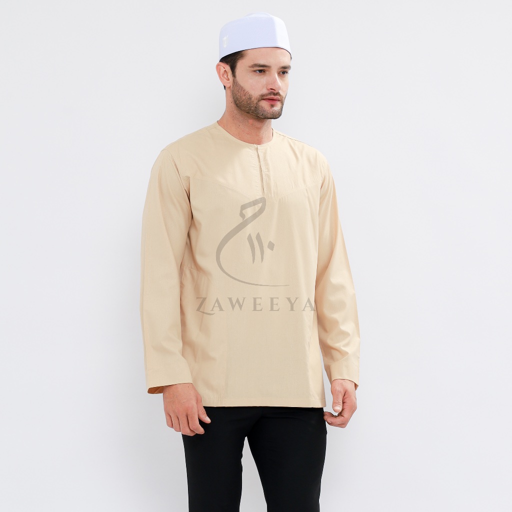 ZAWEEYA Baju Koko Mumtaz Series – Model Emir Emboss Polos