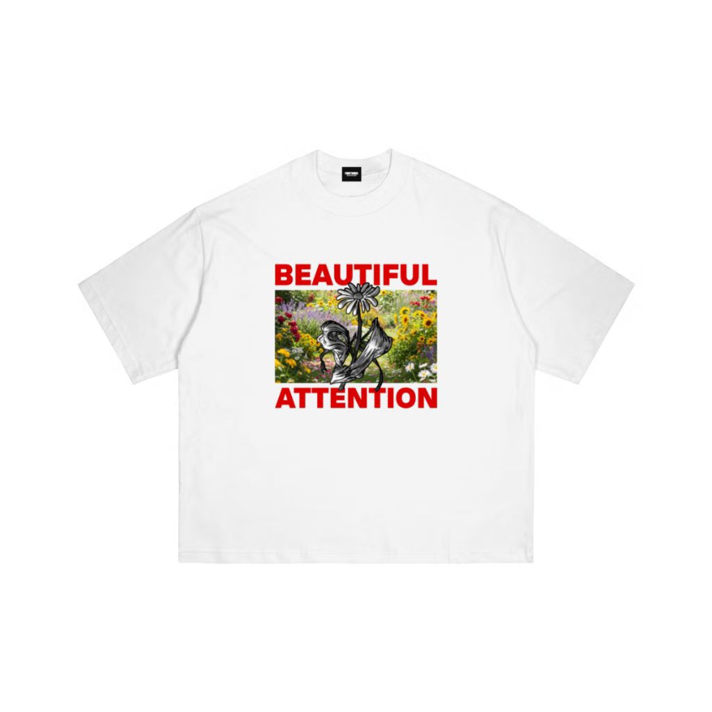 T-shirt FORETHINKS "Beautiful Attention White"