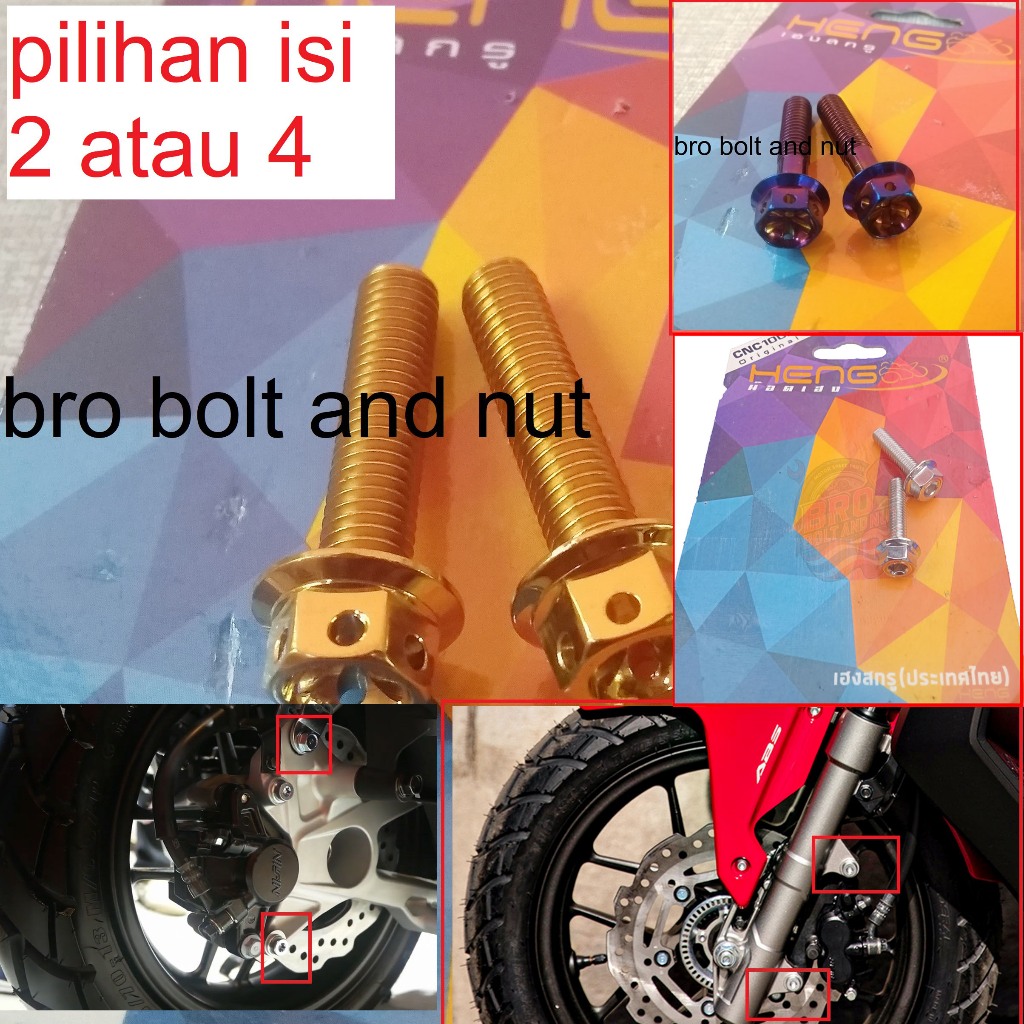 Baut Probolt Kaliper Caliper Depan Honda ADV 150 I Baut Original Heng Thailand