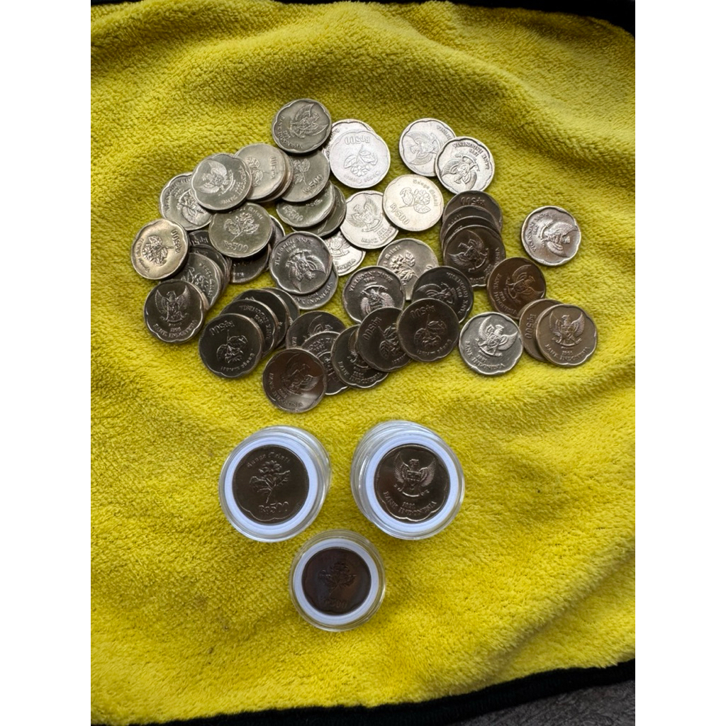 Koin Logam keberuntungan 500 Melati Tahun 1991