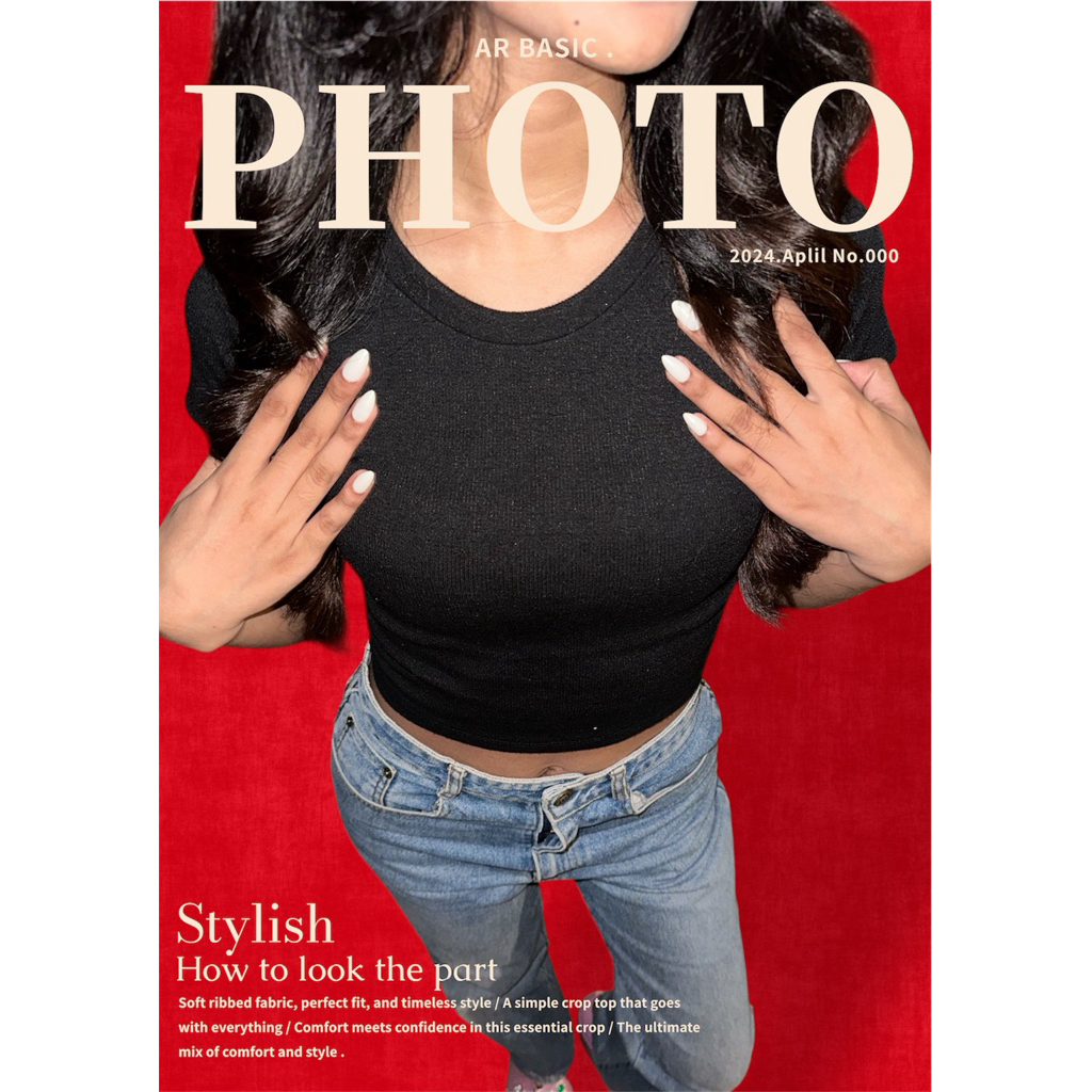 basic crop knit rib crop top / kaos crop top wanita bodyfit baju kaos wanita korea
