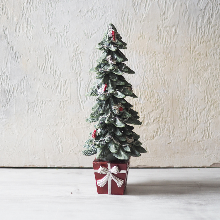 Dekorasi Natal Pajangan Pohon Natal Keramik Resin Xmas Tree Gift Box (AN2526)