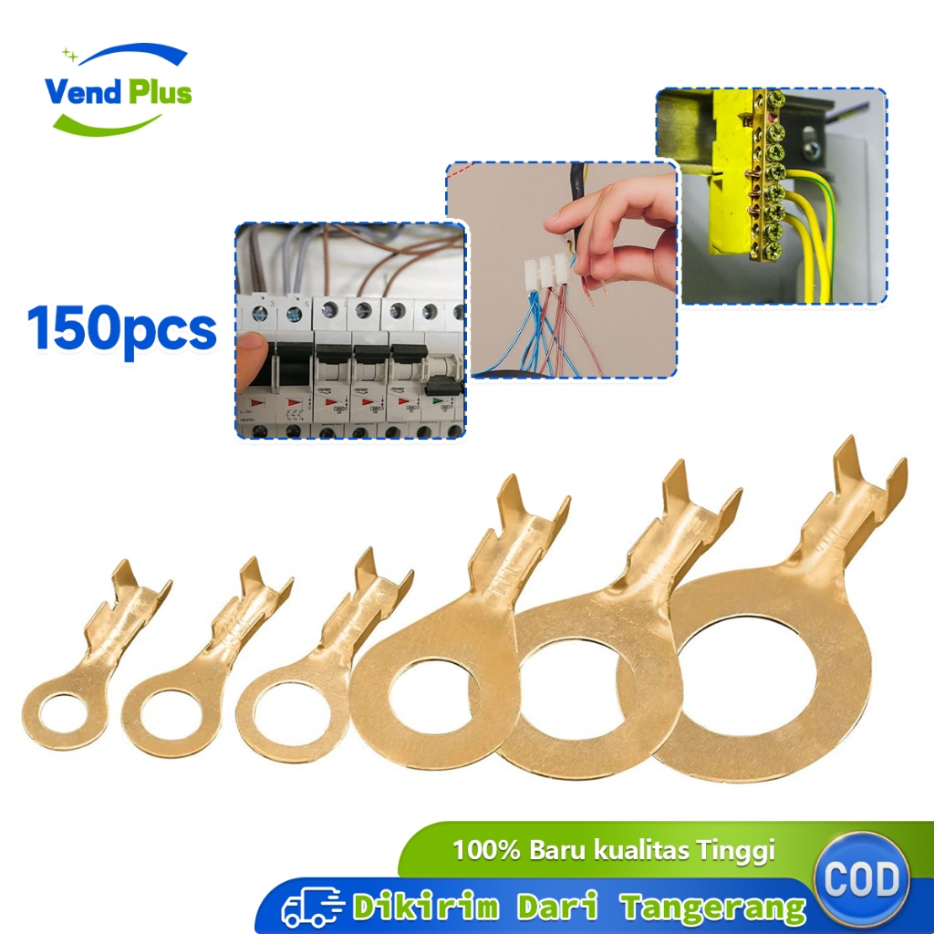 150pcs Terminal Skun Ring Bulat Skun Baut Skun Aki Konektor Kabel Gepeng Skun Aki Massa Mobil Motor