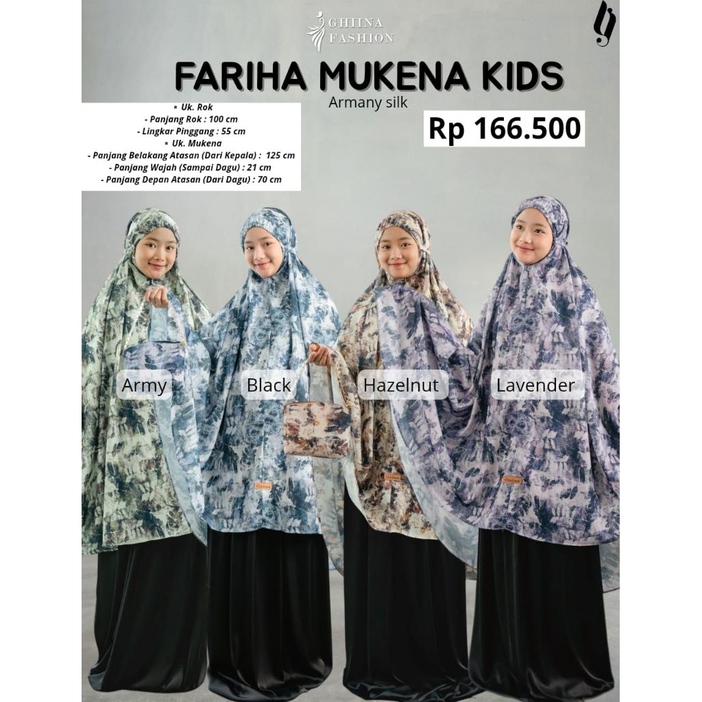 FARIHA MUKENA KIDS BY GHIINA FASHION MUKENA ANAK TANGGUNG