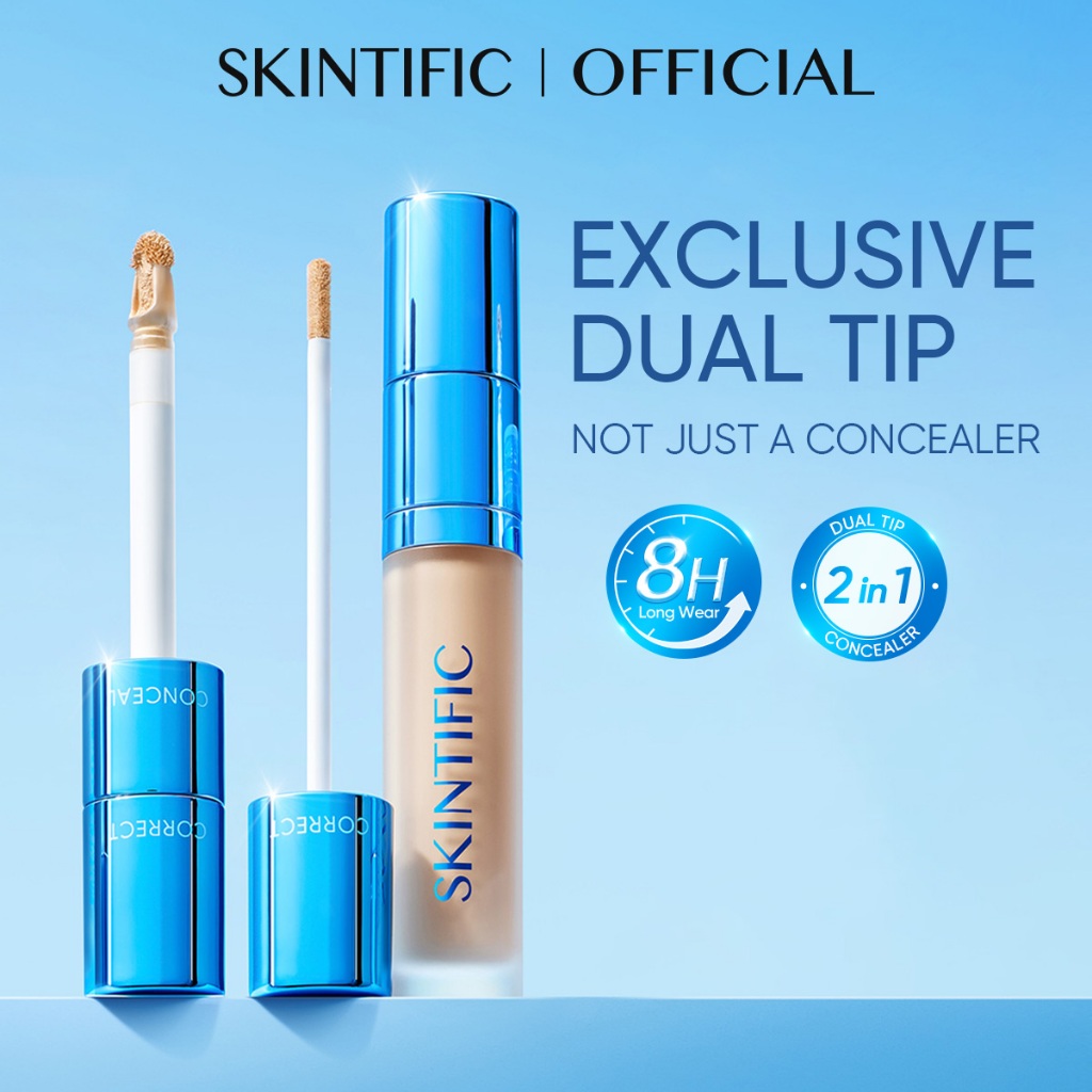 [SUPER DEAL]-SKINTIFIC - Cover Perfect Serum Concealer 5ml | 2 IN 1 DIP TIP CONCEALER CONTOUR CONCEA