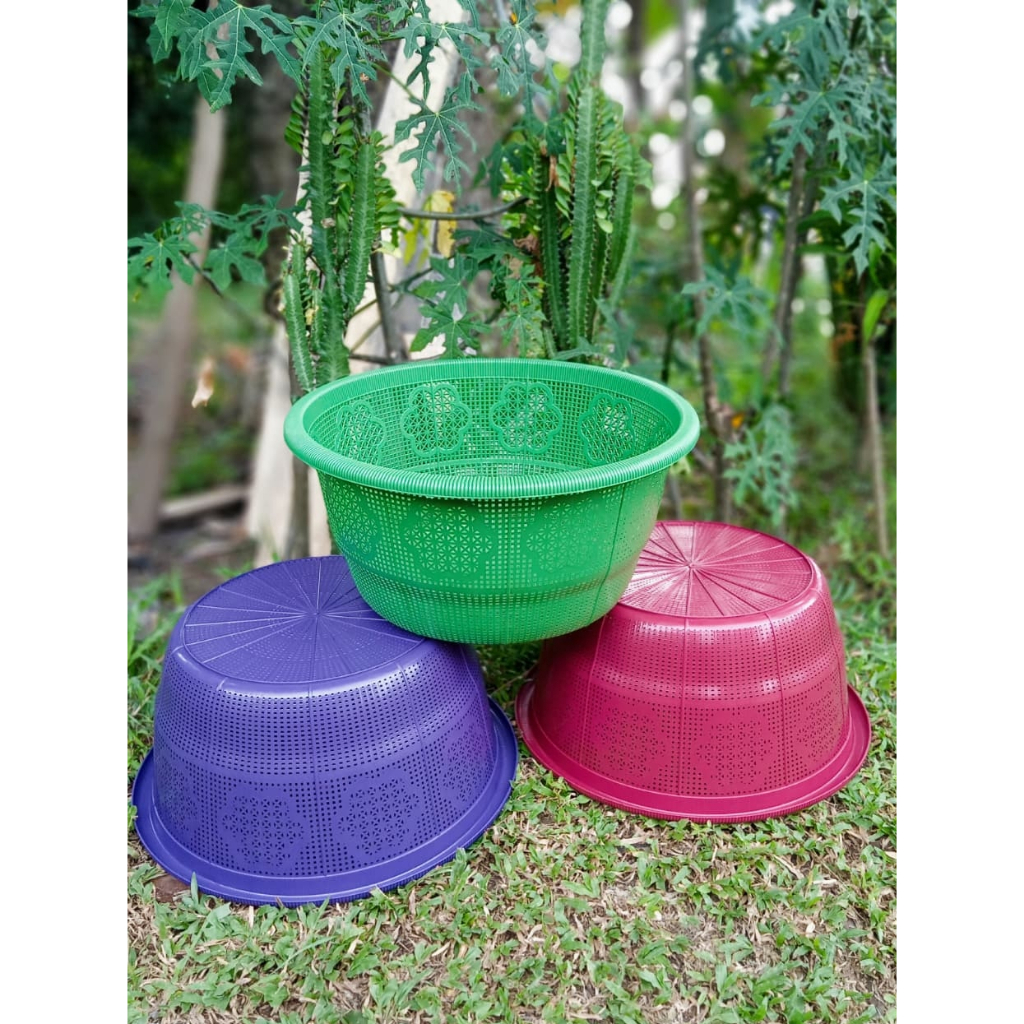 3pcs Wakul plastik nasi / Wakul plastik warna/ bakul hajatan/ cepon / Wakul Bulat