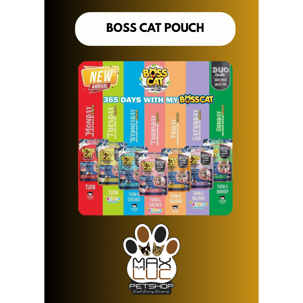 TERMURAH Makanan kucing premium - BOSS CAT POUCH MAKANAN KUCING - Max & Luc Petshop