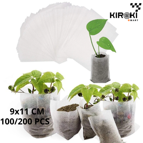 100 PCS 9*11CM Polybag Semai Benih Polibag Semai Bibit Sayuran Polybag Semai Cabai