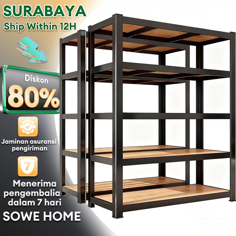 Rak Besi Siku 3/4/5/6 Susun Rak Gudang Rak Susun Besi Serbaguna Rak Susun Besi Lubang Rak Customized