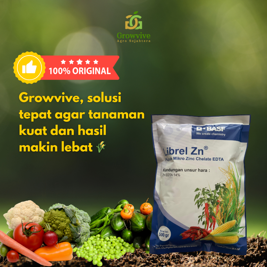 Pupuk Mikro Librel Zn 500 gram Atasi Kekurangan Zn Percepat Penyerapan Nutrisi Tingkatkan Kualitas P