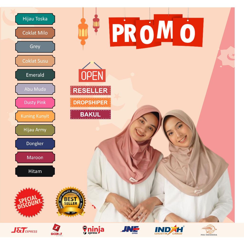 By Assalam - 88rb dpt 10pcs hijab bergo hamidah pet jilbab ped sport jersey premium olahraga grosir 