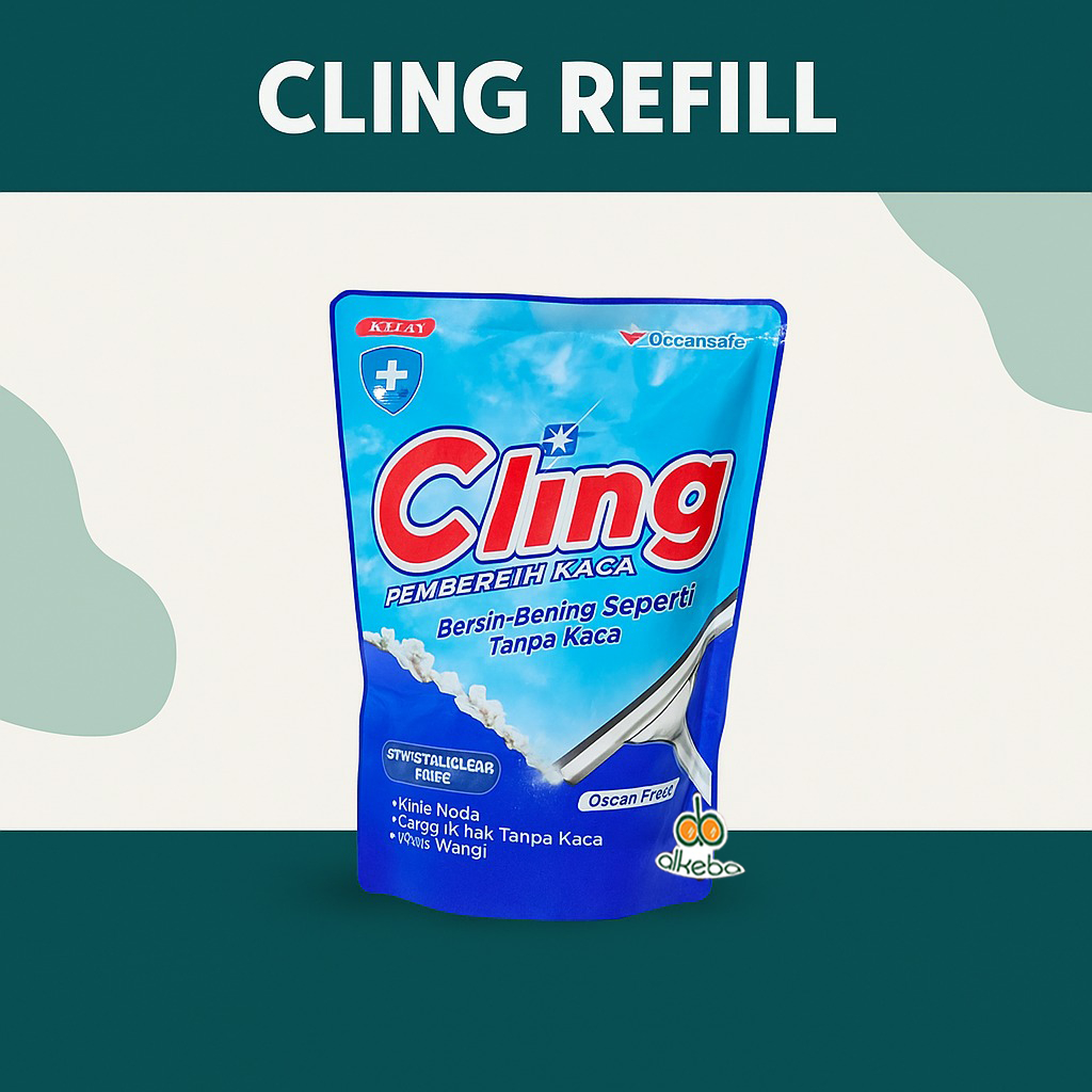 Cling refill 425 ml cairan pembersih kaca pouch glass cleaner isi ulang WINGS