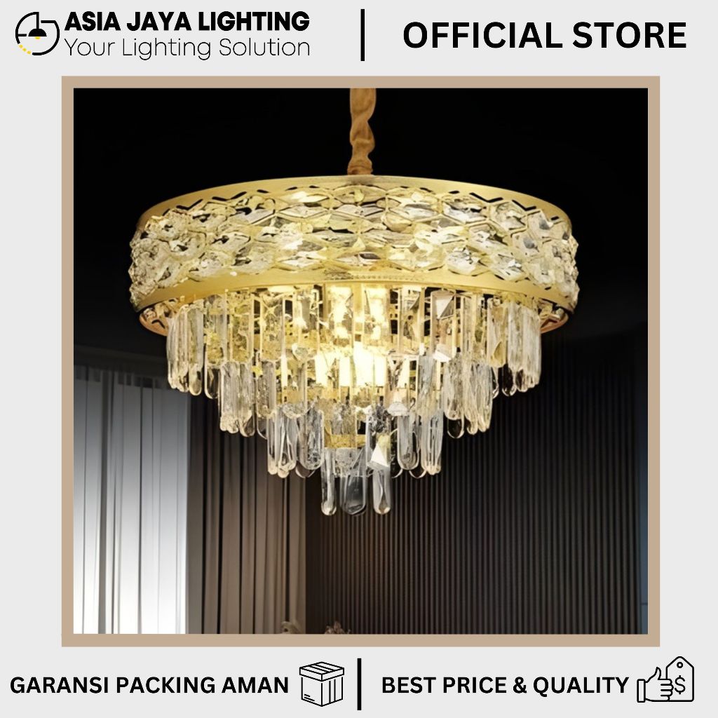 LAMPU GANTUNG KRISTAL / LAMPU KRISTAL HIAS / LAMPU KRISTAL GANTUNG / CHANDELIER KRISTAL / LAMPU KRIS