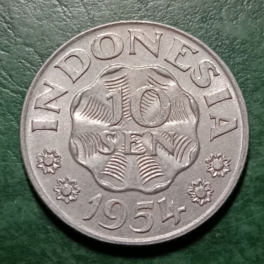 Koin Indonesia 10 sen Aluminium tahun 1954