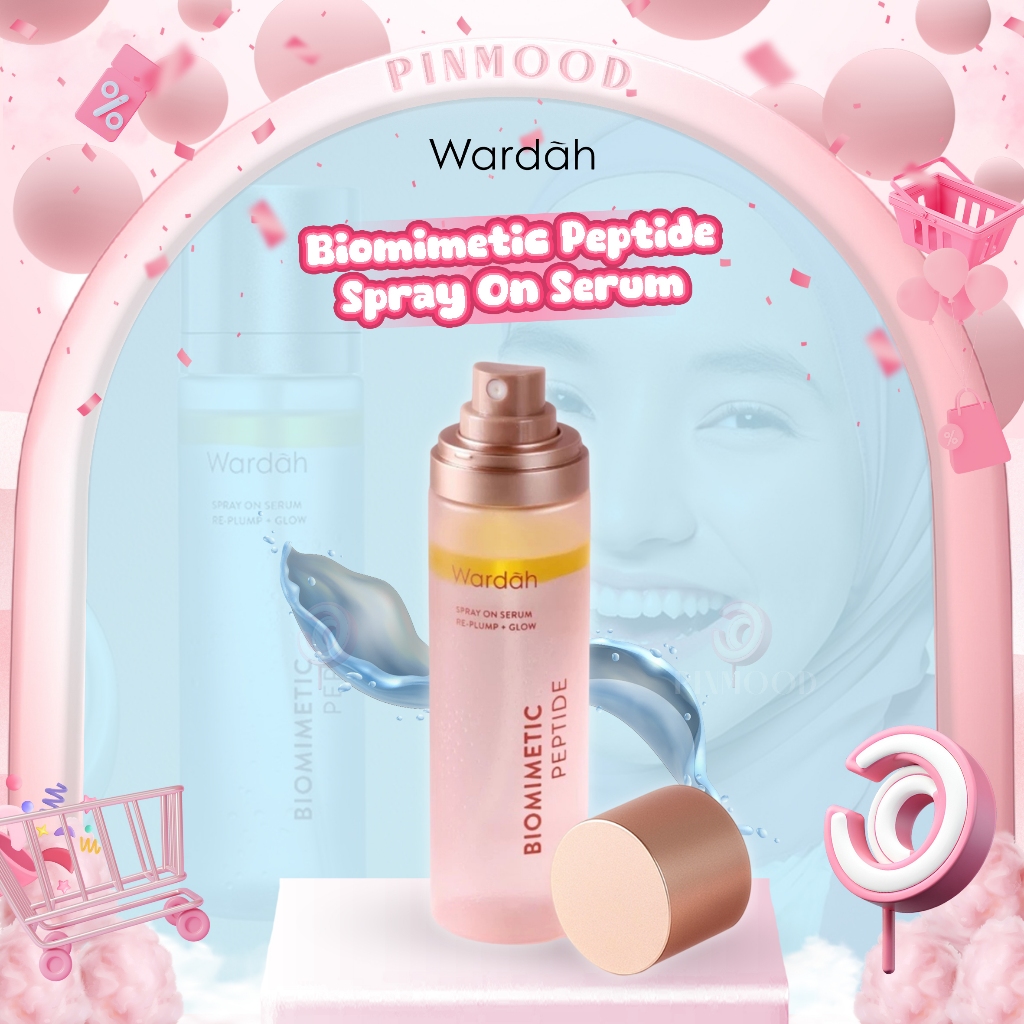 WARDAH - SPRAY ON SERUM RE-PLUMP + GLOW BIOMIMETIC PEPTIDE ( 105 ml ) - Serum Wajah Kulit Glowing