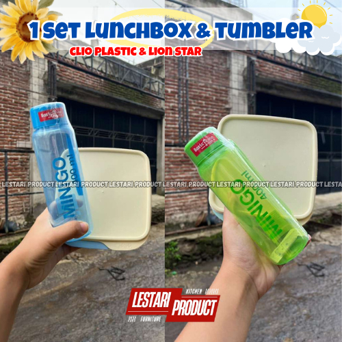 1 SET LUNCHBOX CLIO & TUMBLER MINIGO | BELI LUNCHBOX FREE TUMBLER | WADAH MAKANAN | KOTAK MAKAN | WA