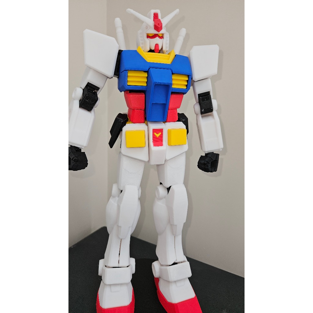 Jasa 3D Print cetak Gundam RX 78-2 ada ARTIKULASI. ukuran bisa request. replika gunpla dari 3d print