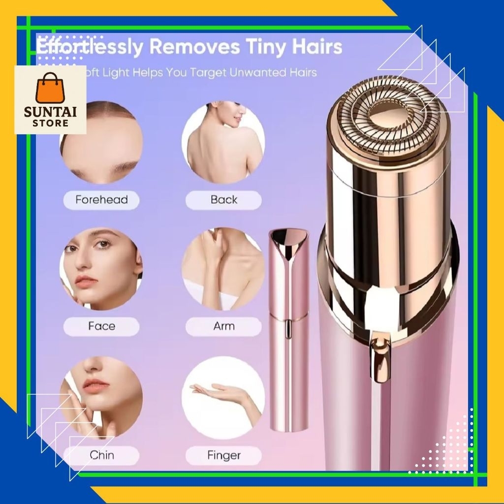 Alat Cukur Bulu Alis Wanita Pencukur Elektrik Epilator Lipstik Merah Muda - Hair Trimmer Shaver Cuku