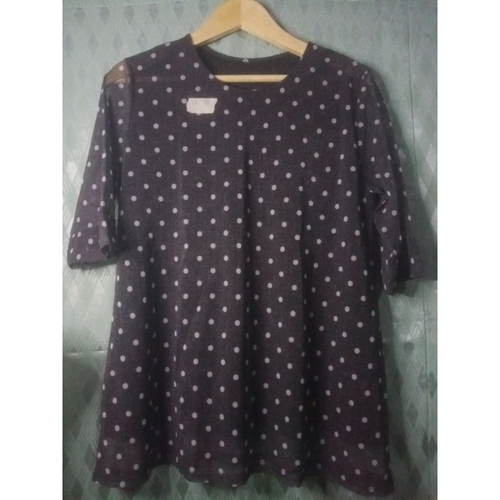 atasan polkadot tunik Jumbo