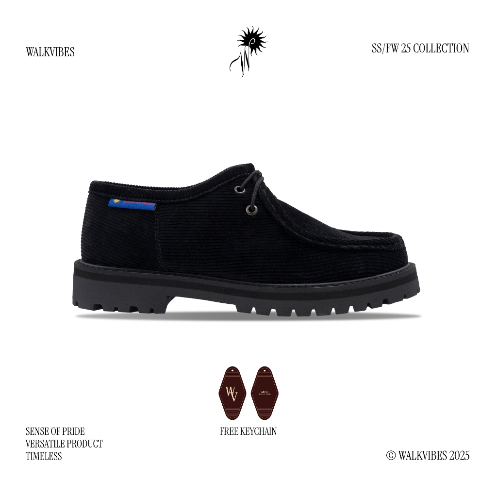 Sepatu Formal Fulture Corduroy Black