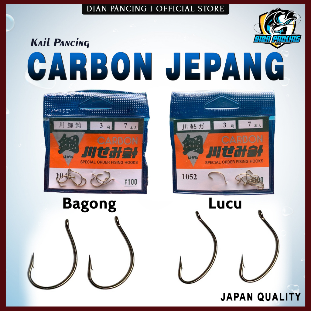 Mata kail / pancing carbon Jepang tipe lucu(1052) Dan Kail Bagong (1046)