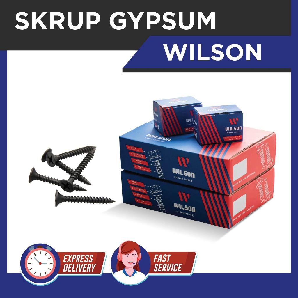 Skrup Gypsum 6x1 / Sekrup Gipsum 2,5 cm / Skrup Wilson / Roofing / Skrup Baja Ringan