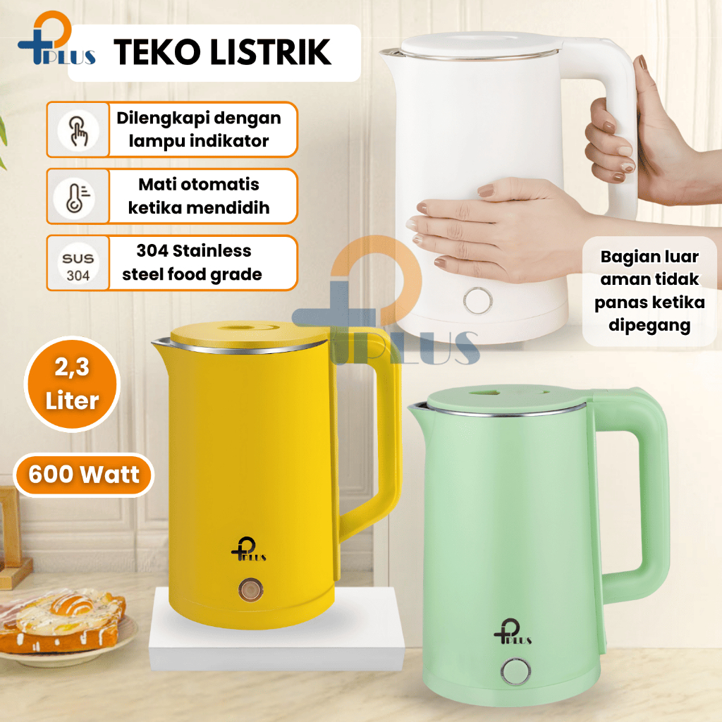 Teko Listrik 600W 2,3L Peman as Air Listrik Water Heater Kettle Listrik,Teko Listrik Stainless