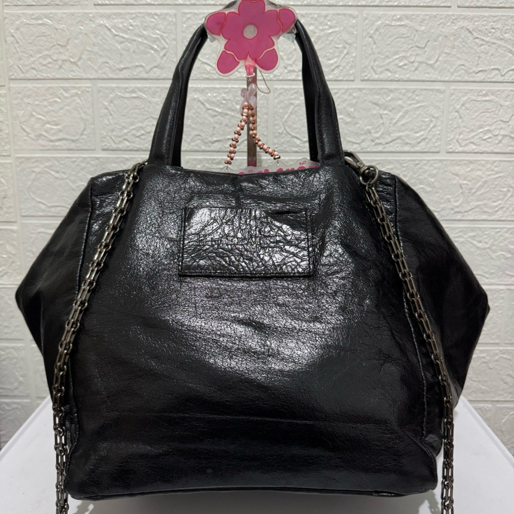 tas sling bag h by ekatrina. tas tote bag kulit asli. tas hitam