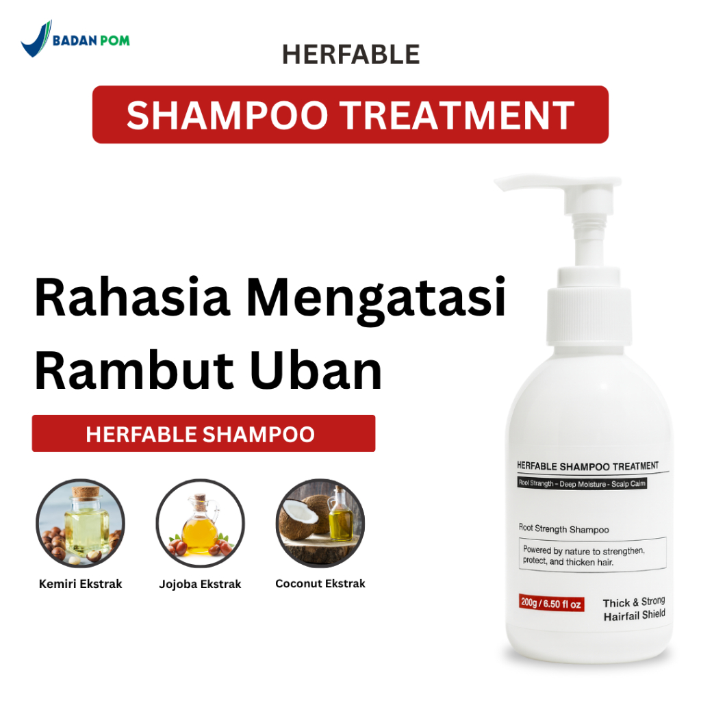 Herfable Shampoo Penghilang Uban Penghitam Rambut Uban Original Shampoo Anti Uban